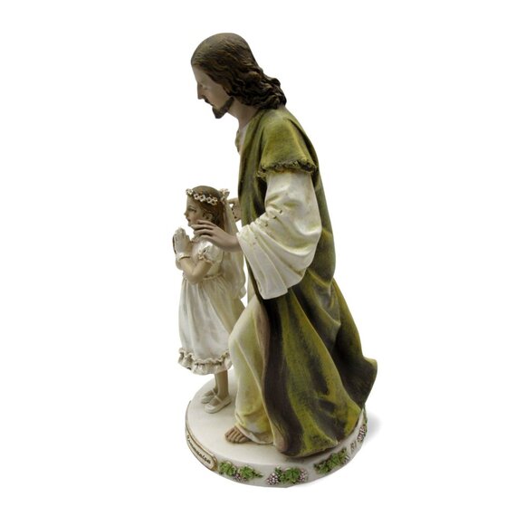 FIRST COMMUNION Jesus and Girl Statue Religious Figurine 9.5" Tall - Picture 7 of 12